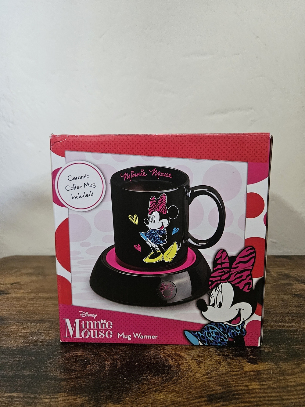 Disney Minnie Mouse Black and Pink Mug Warmer Set